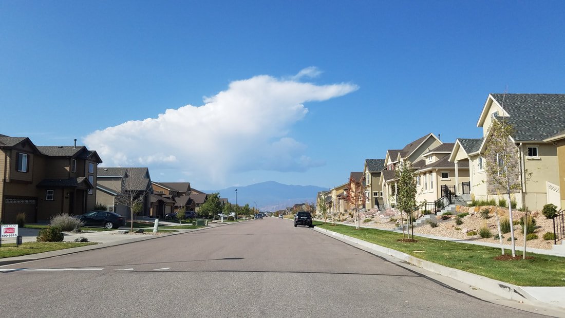 Residential neighborhood and homes in Colorado Springs, Colorado