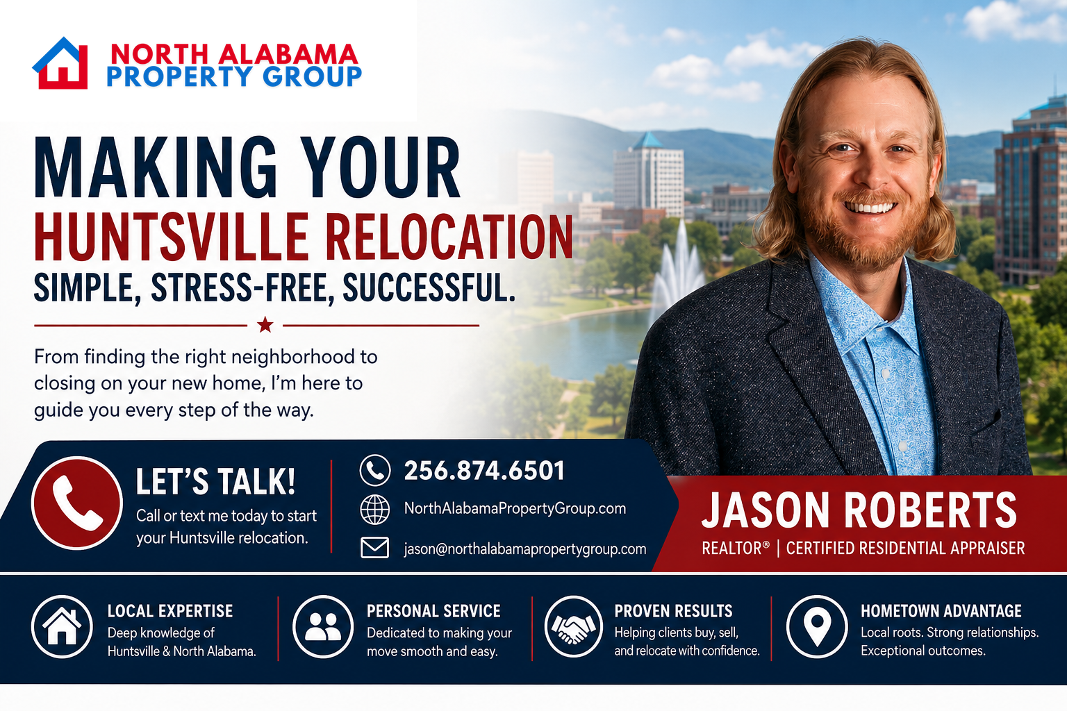 Free Huntsville Alabama relocation planning call with Jason Roberts