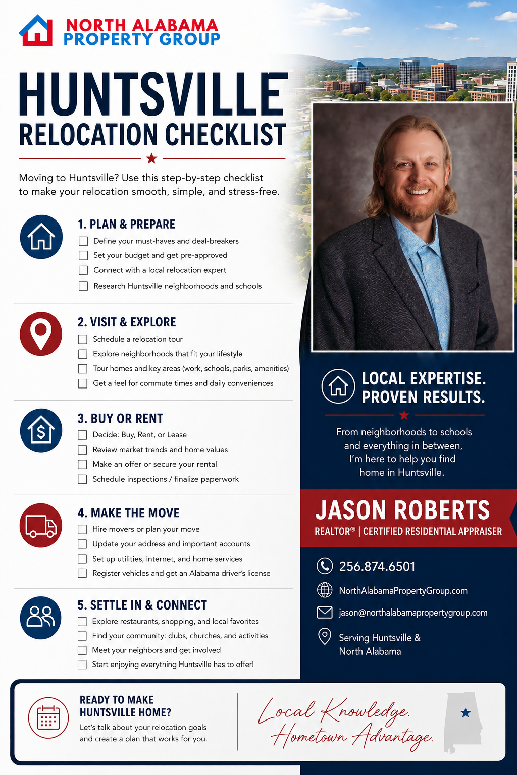 Huntsville Alabama relocation checklist
