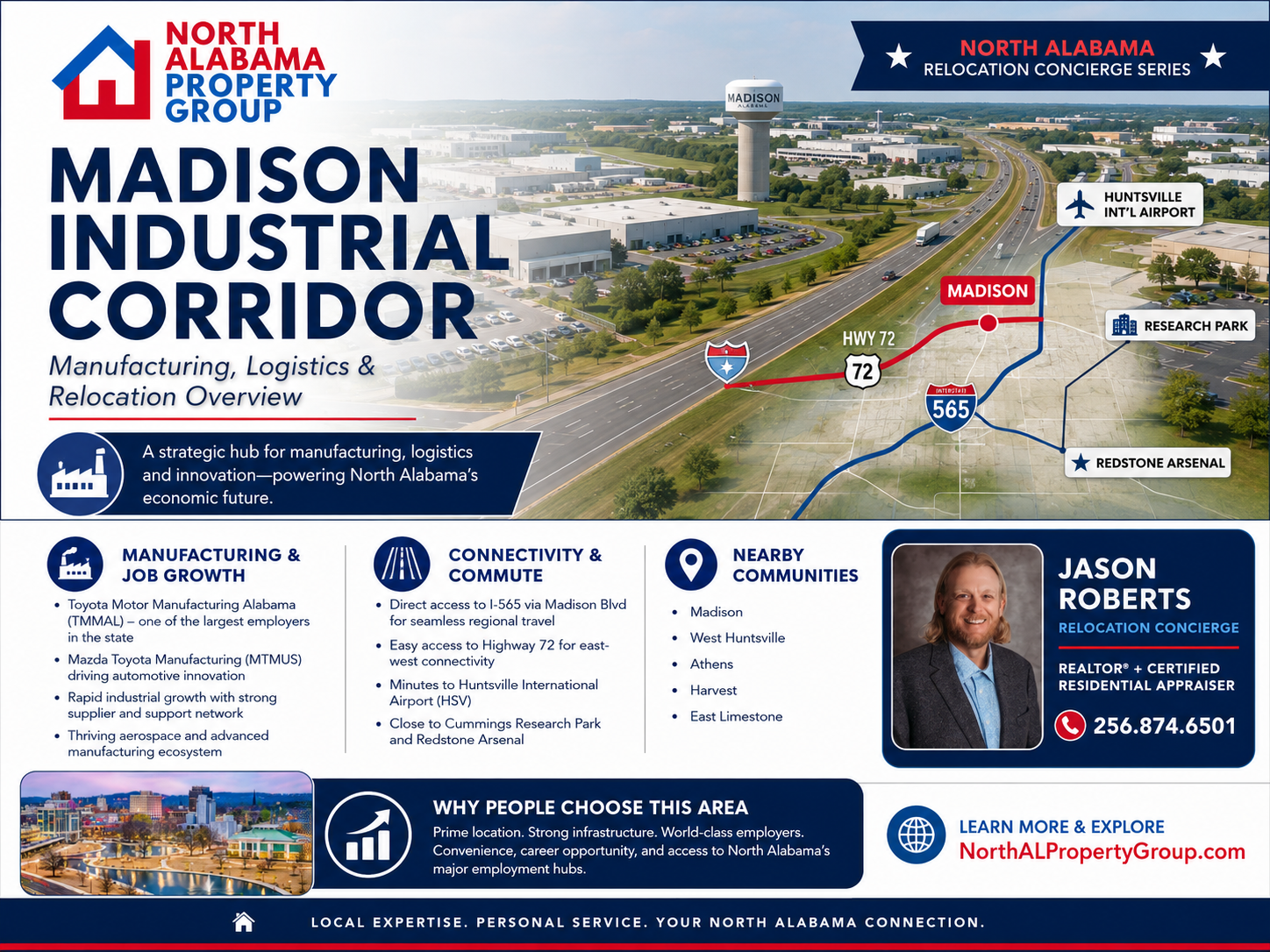 Madison Alabama employment corridor and nearby communities