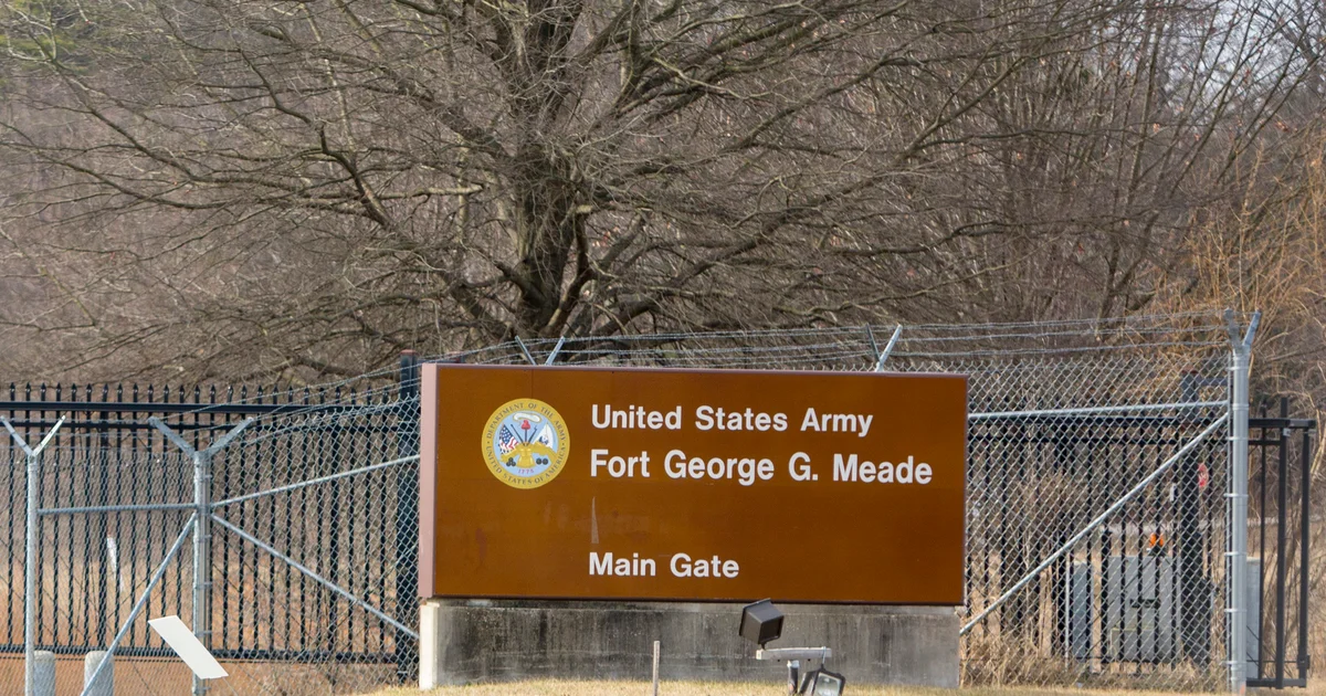 Main gate at Fort Meade in Maryland