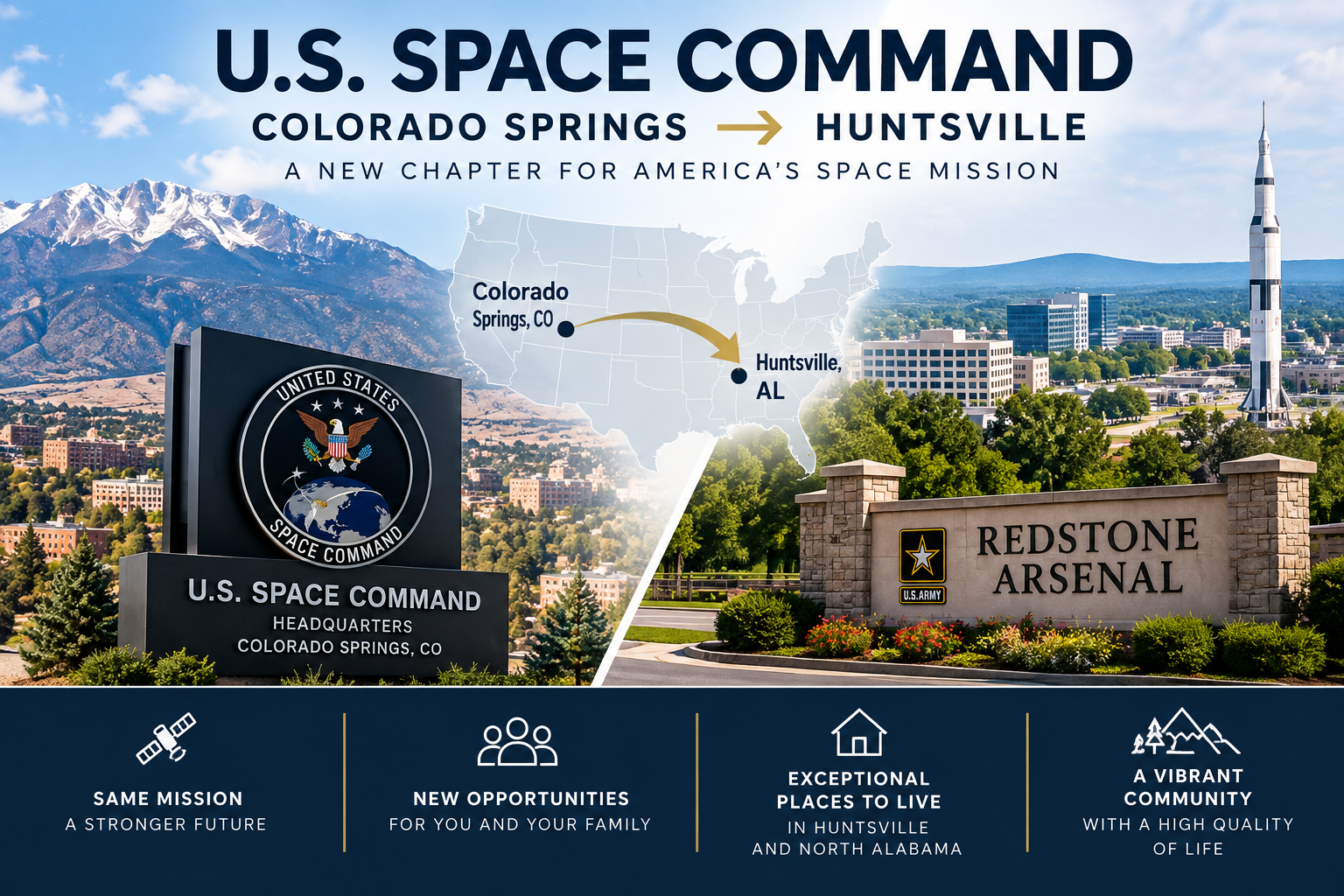 U.S. Space Command relocation from Colorado Springs to Huntsville and Redstone Arsenal